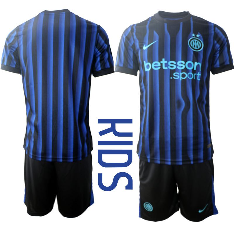 Youth 2025-2026 Club Inter Milan CF home Black Blank Soccer Jersey